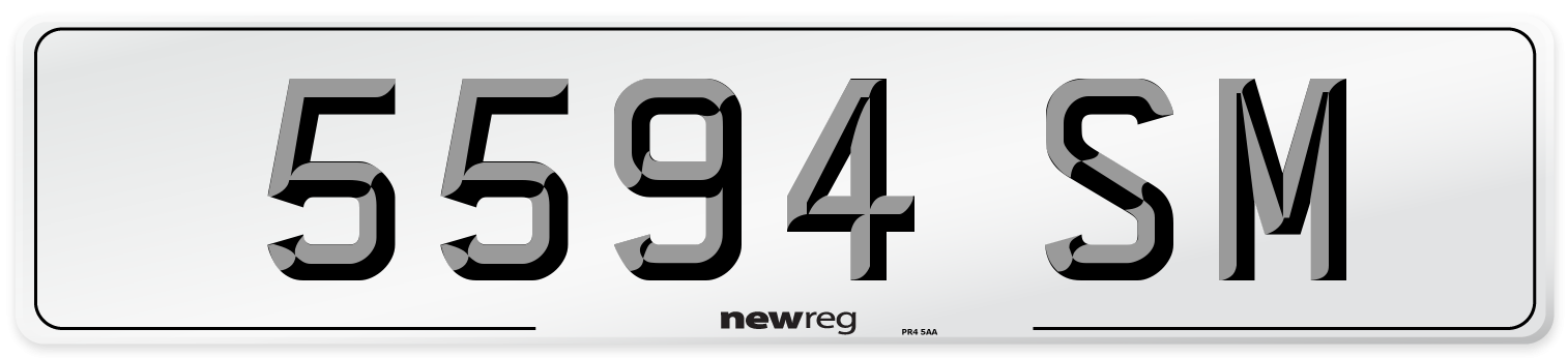 5594 SM Number Plate from New Reg